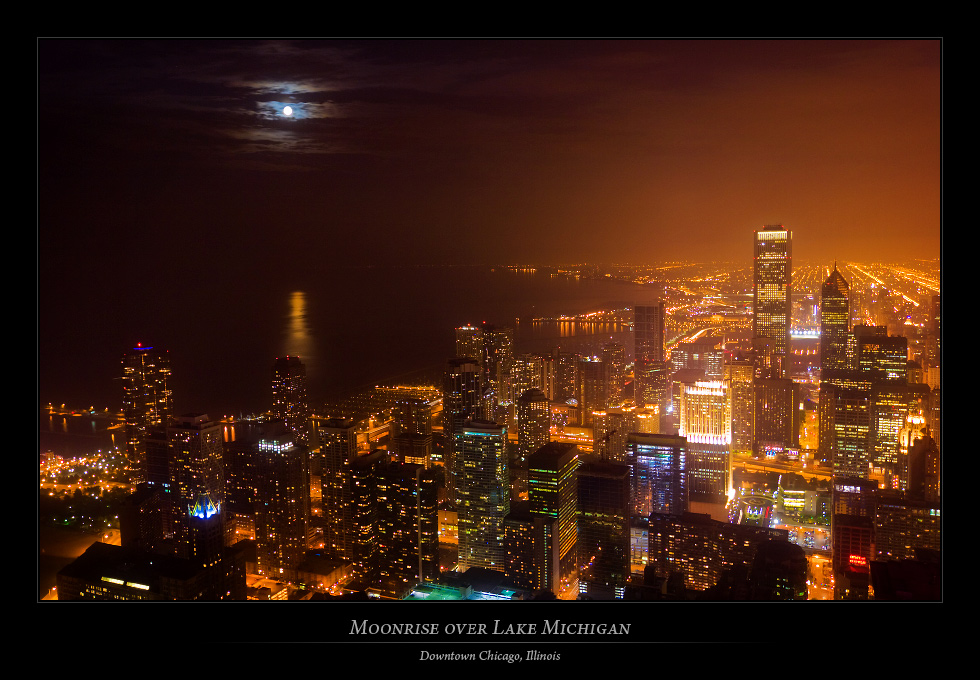 Moonrise over Lake Michigan