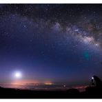 Moonrise under the Milky Way