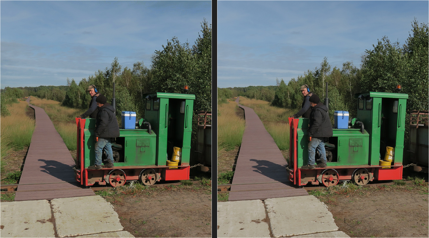 Moorbahn kreuzt Moorloipe (3D Kreuzblick)