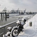 Moped im Schnee ( Hamburg Hafen 2010