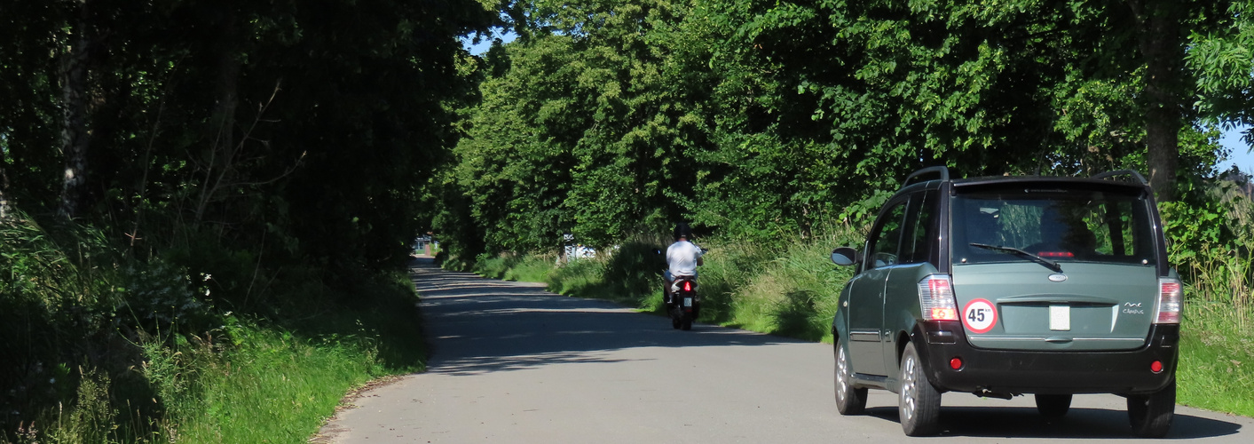 Moped mit Gefolge 