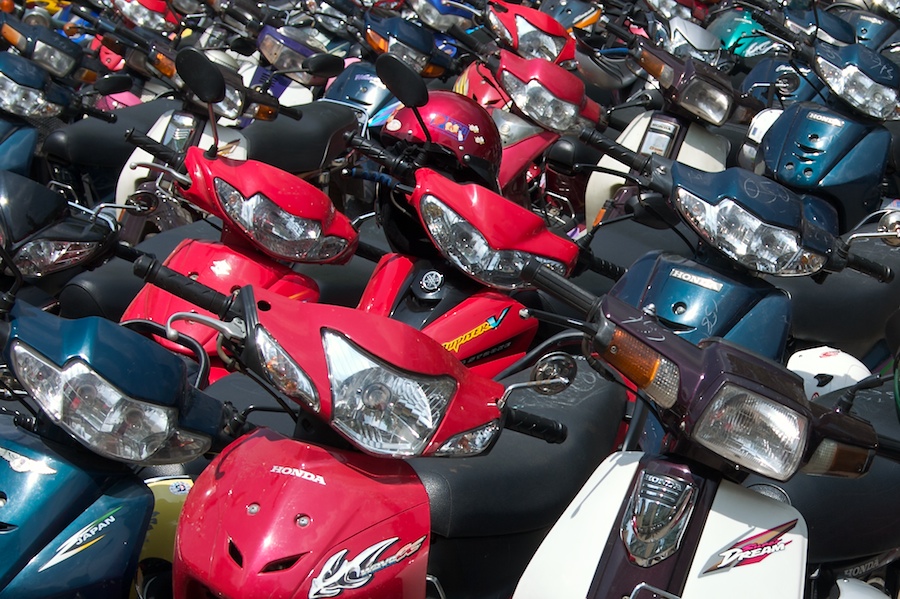 Moped-Parkplatz in Saigon