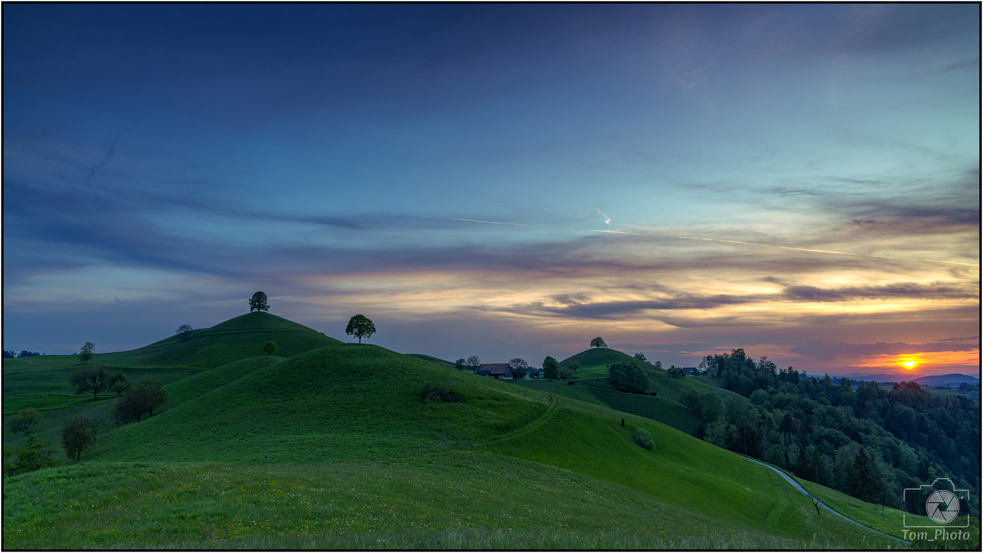 Moränenlandschaft Sonnenuntergang