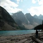 Moraine Lake, floating logs