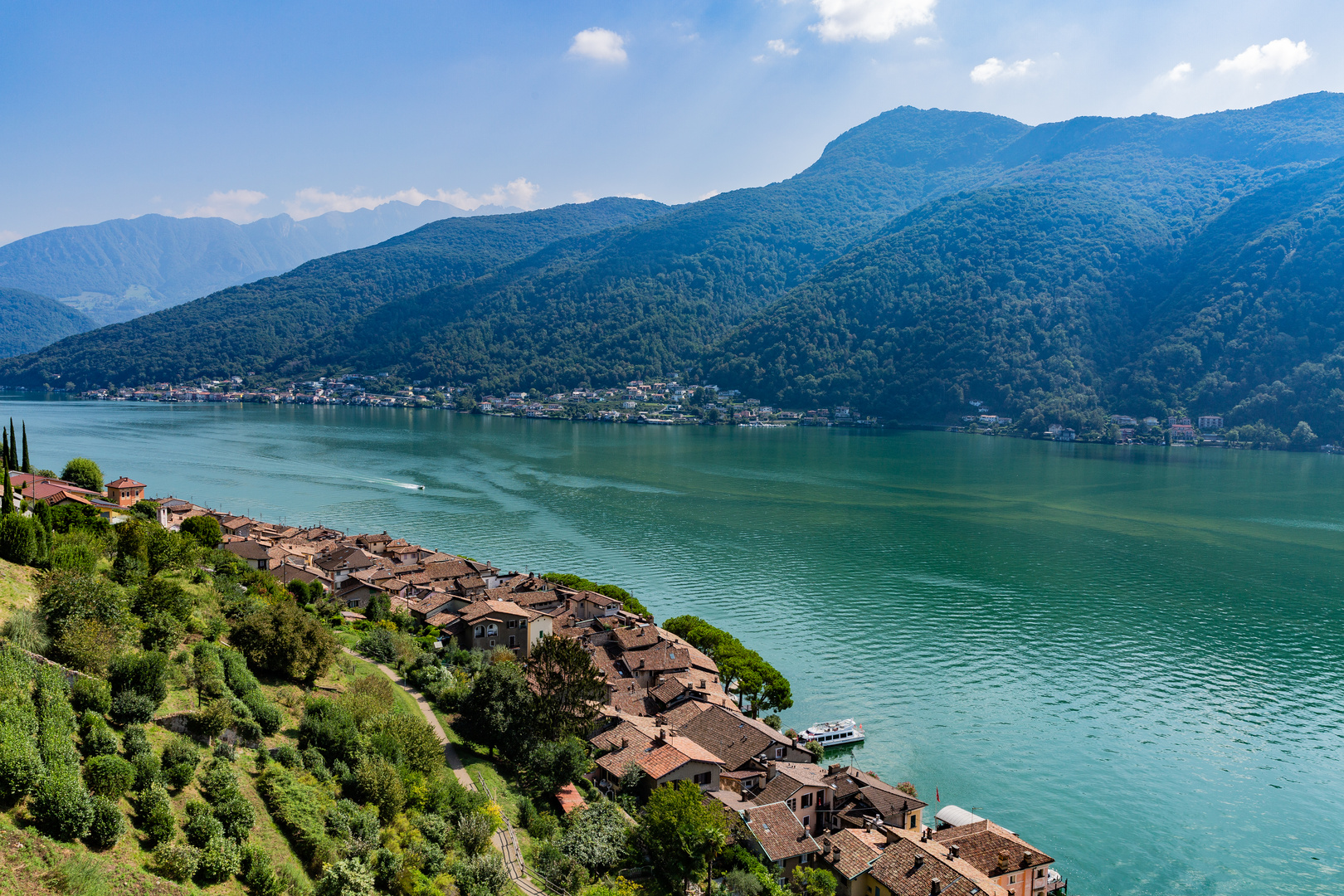 Morcote, der Häusersaum am Luganersee