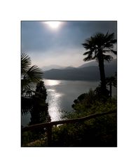 Morcote mit Blick auf den Luganersee im Kanton Tessin