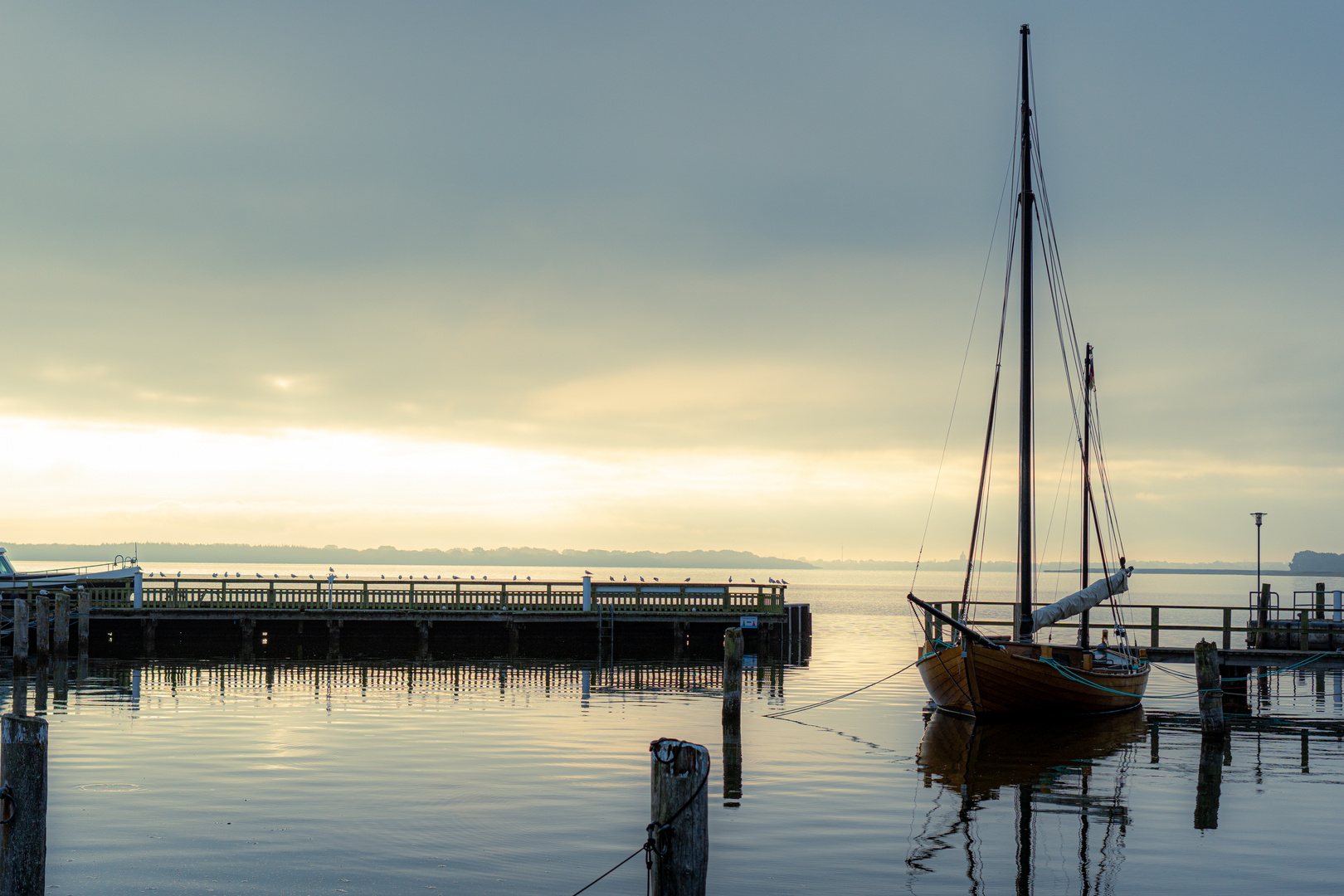 Morgen am Boddenhafen Dierhagen