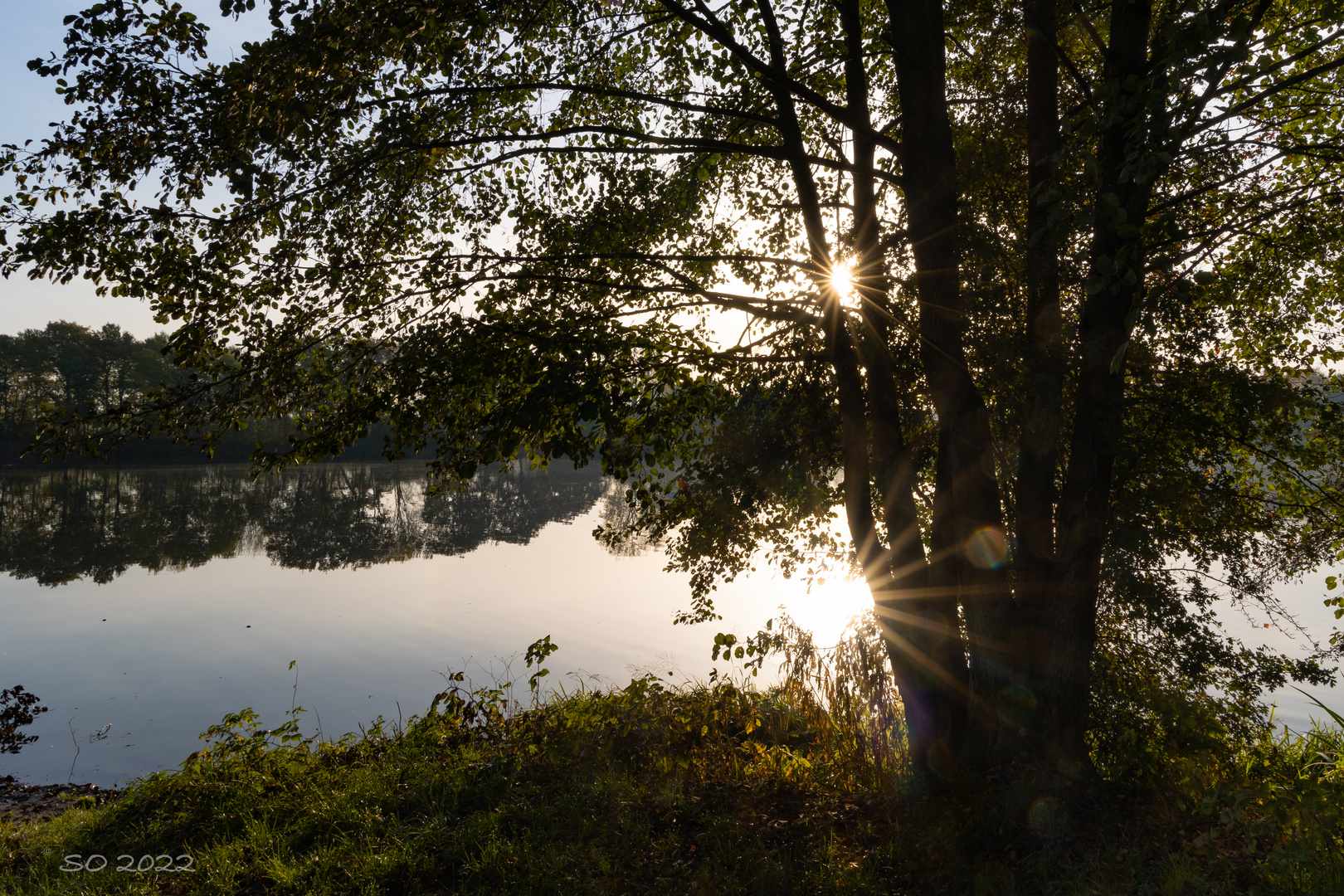 Morgen am Wolnysee / See an den Funktürmen