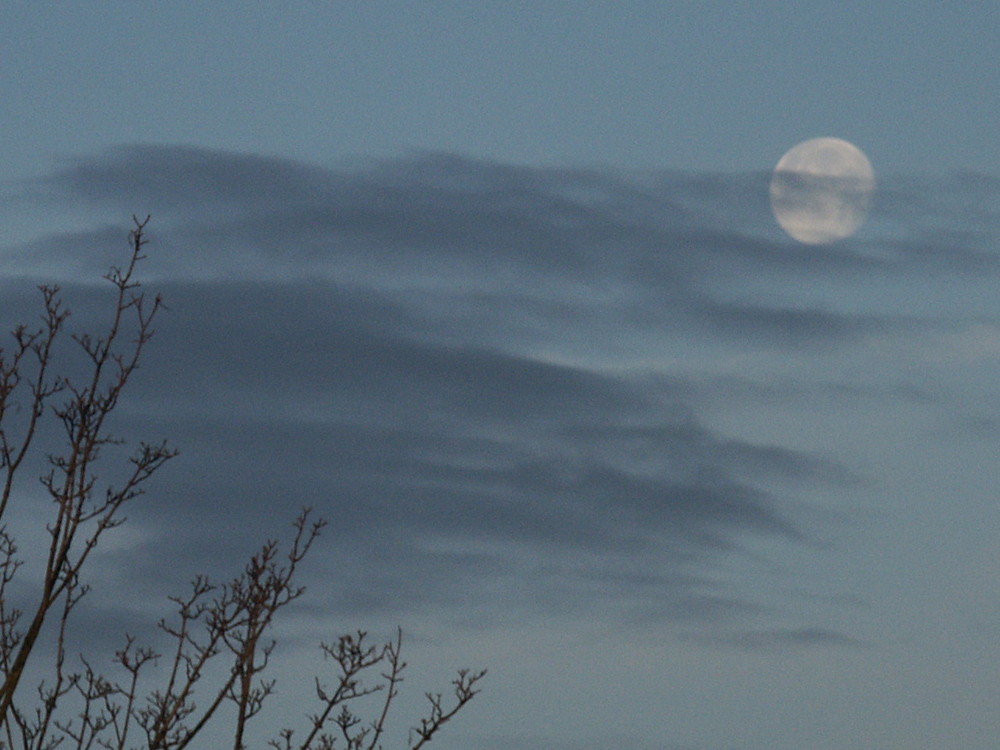 Morgen-Mond im Westen