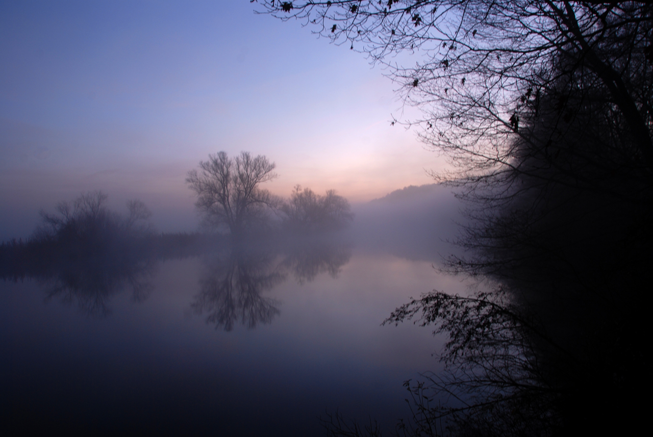 Morgen Zeit Nebel Ruhr Fluss...