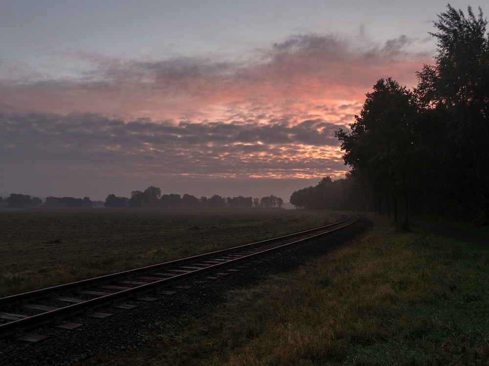 Morgendämmerung am Gleis