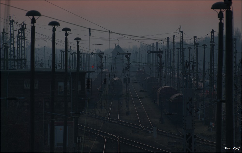 Morgendämmerung am Rangierbahnhof Elstal