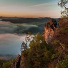 Morgendämmerung an der Ostaussicht des Lilienstein