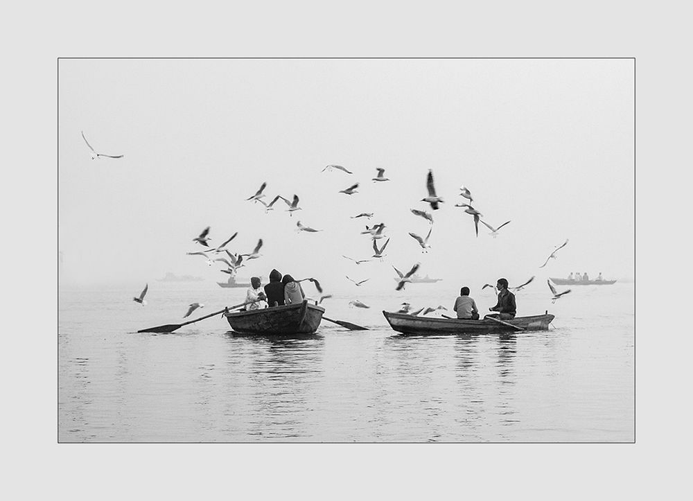 morgendliche Bootsfahrt am Ganges