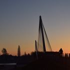 Morgendliche Fahrradtour auf der Passerelle de Deux Rives