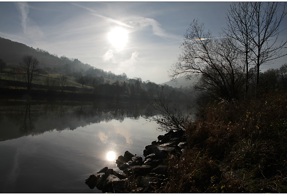 morgendliche neckar impression