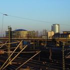 morgendlicher Blick vom Dresdner Hauptbahnhof in Richtung WTC