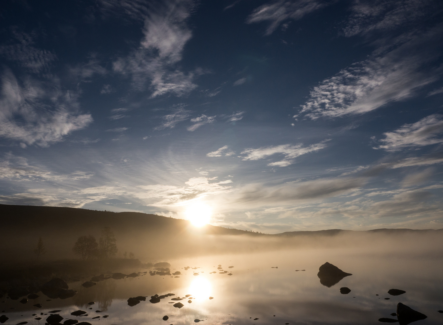 Morgendlicher Nebel am Slagusjön