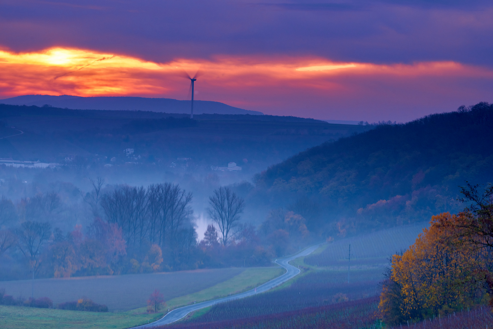 Morgendlicher, umnebelter Blick