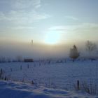 -Morgendunst im Tal bei 13 Grad Minus-