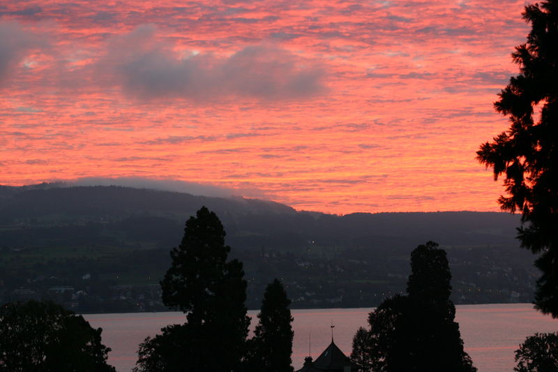 Morgenhimmel über dem Zürichsee