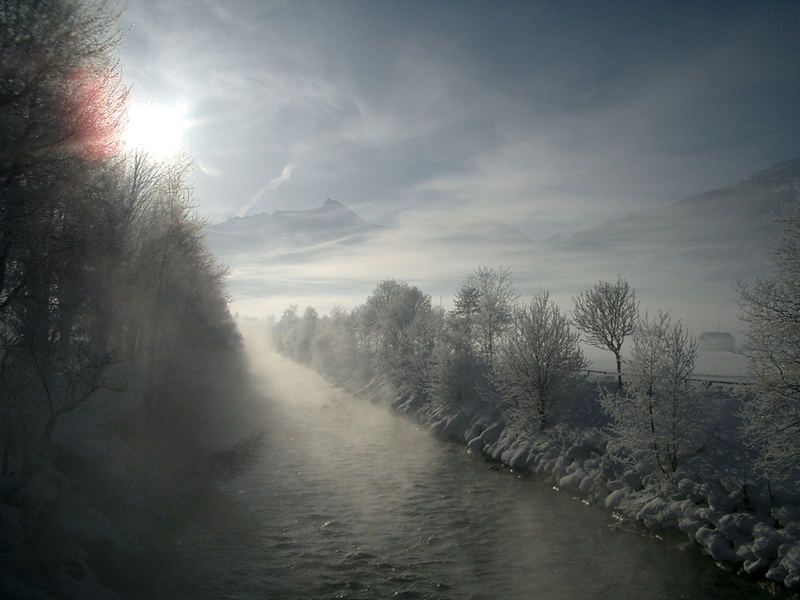 Morgennebel an der Ache bei Bad Hofgastein