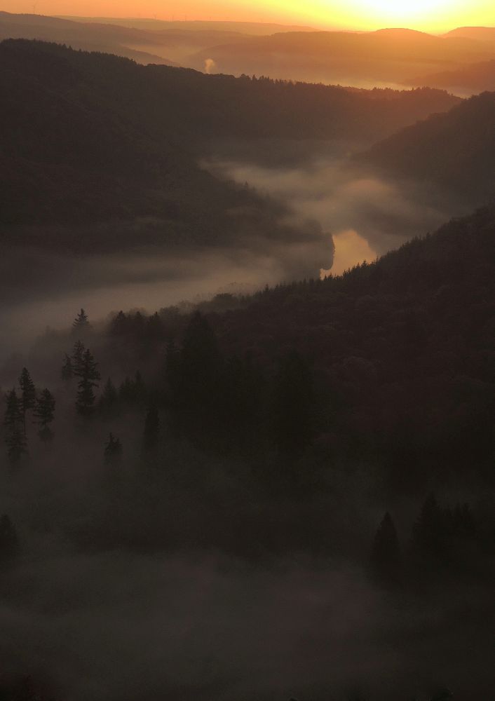 Morgennebel an der Saarschleife - Cloef Orscholz