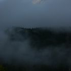 Morgennebel in Schuls (Scuol), Engadin