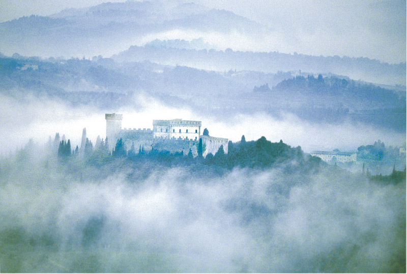 Morgennebel, Toscana