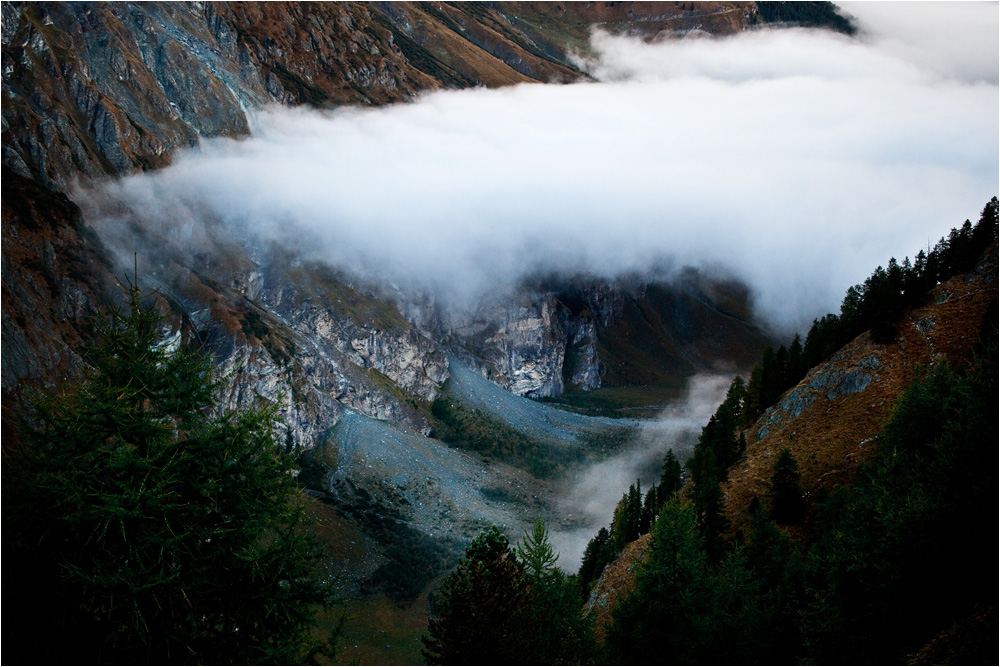 Morgennebel über dem Tal