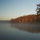 Morgennebel über dem Teich