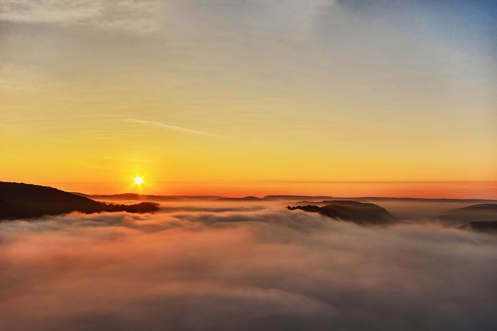 Morgennebel über der Saarschleife