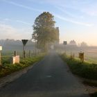 Morgennebel über der Siedlung