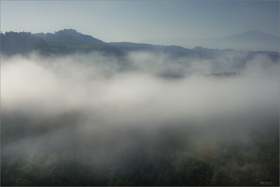 Morgennebel über Pienza