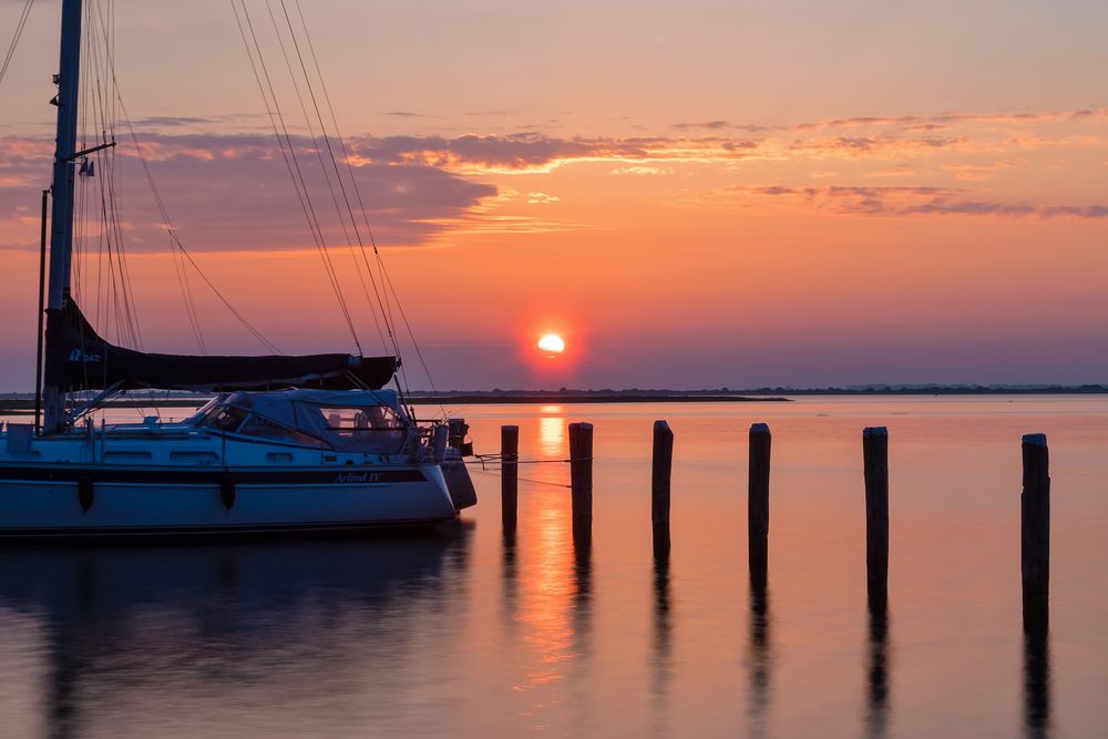 Morgenrot am Bodden