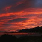 Morgenrot am Strand von Ramberg