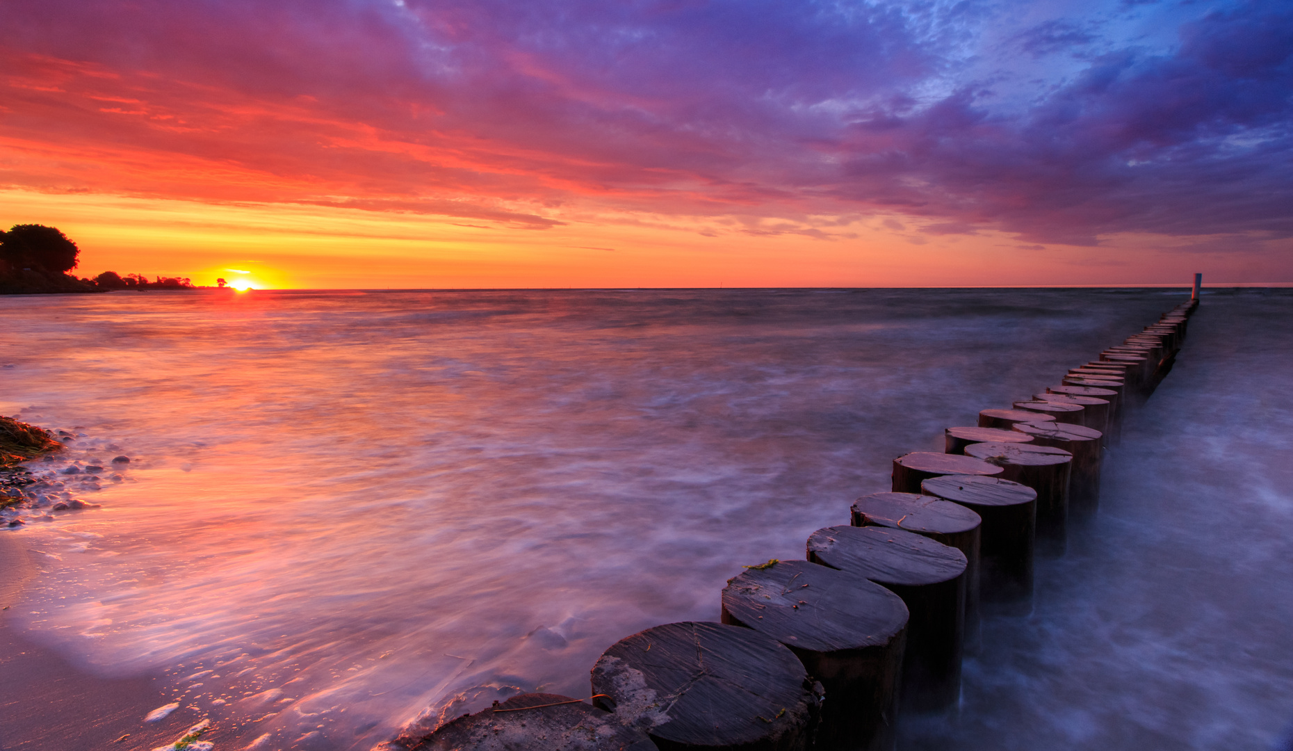 Morgenrot an der Ostsee