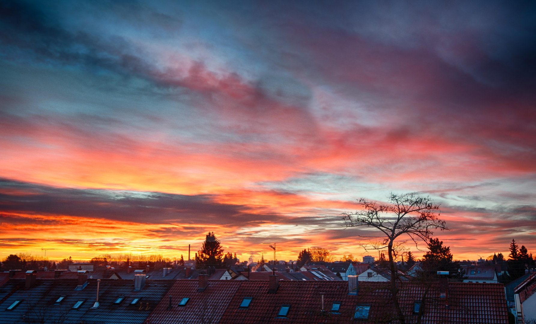 Morgenrot in Augsburg