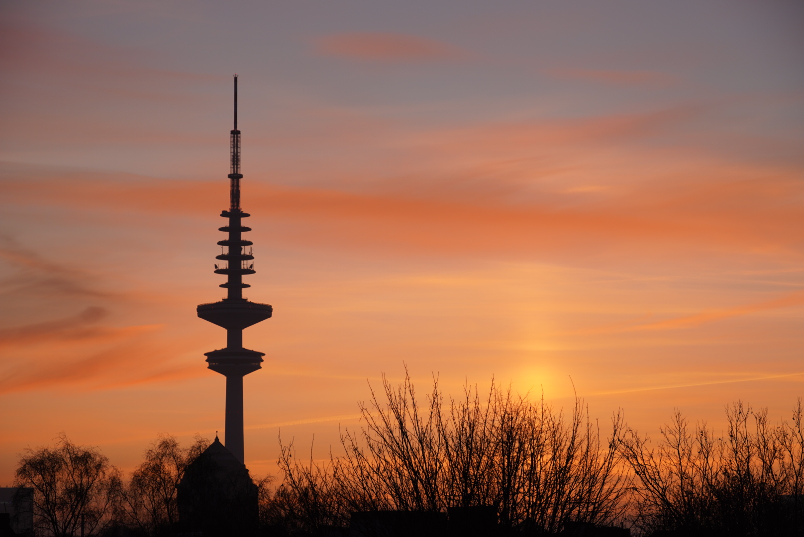 Morgenrot in Hamburg 