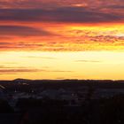 Morgenrot über dem Flughafen Zürich