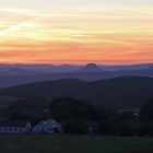 Morgenrot über den geliebten Bergen in der Sächsischen Schweiz