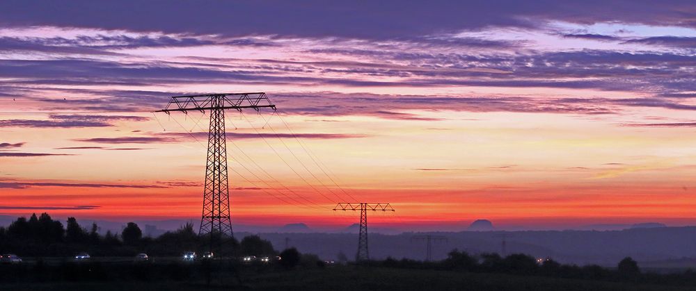 Morgenrot über der Sächsischen Schweiz...