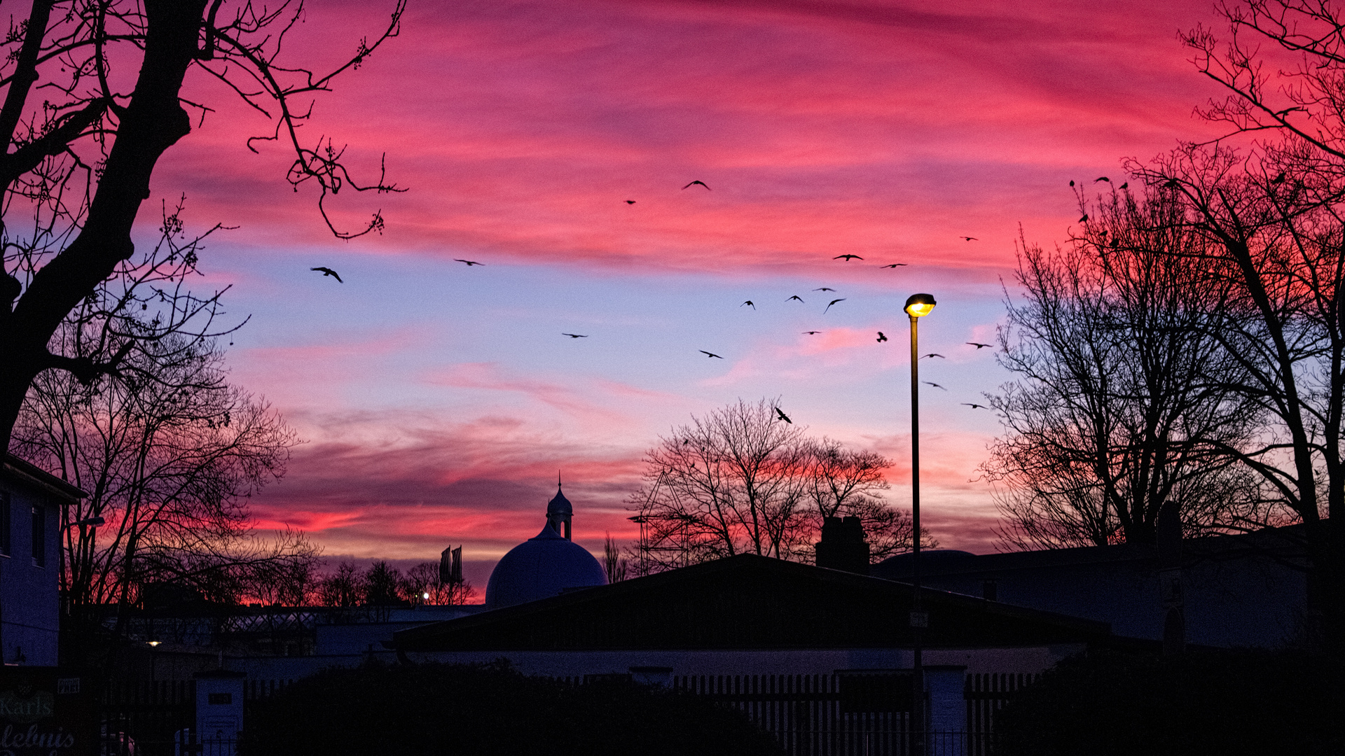 Morgenrot über Lübeck