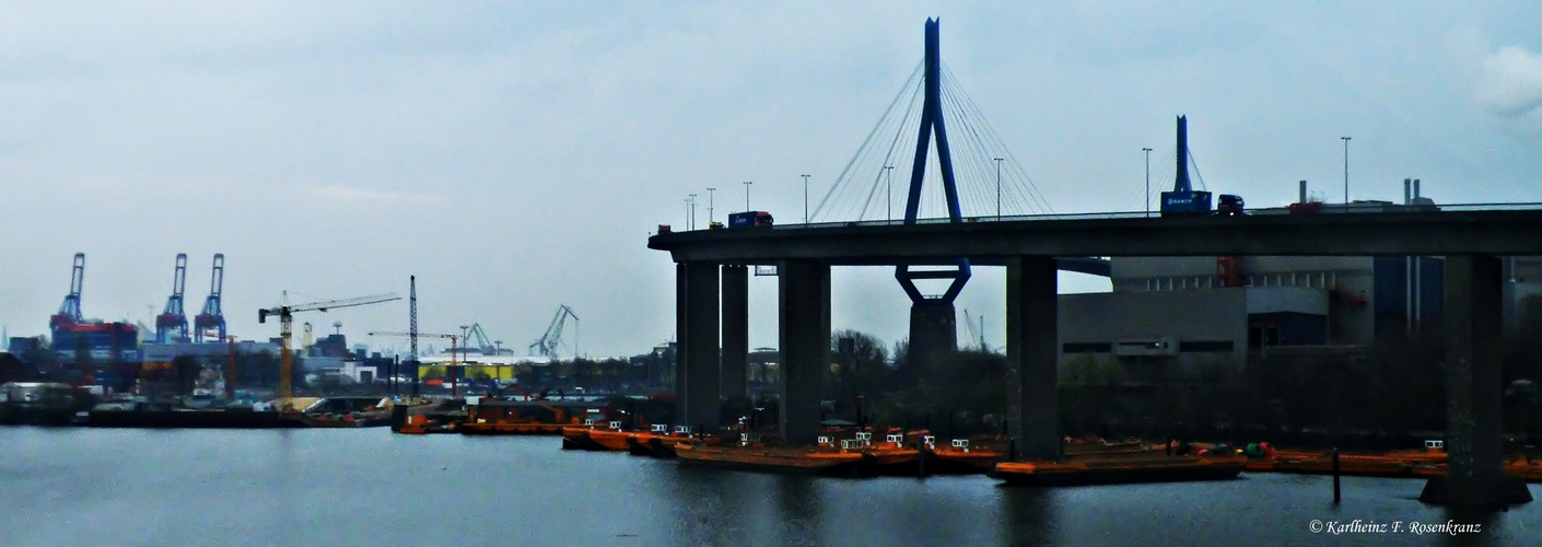 Morgenruhe an der Köhlbrandbrücke