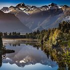 Morgens am Mount Cook und Mount Tasman in Neuseeland