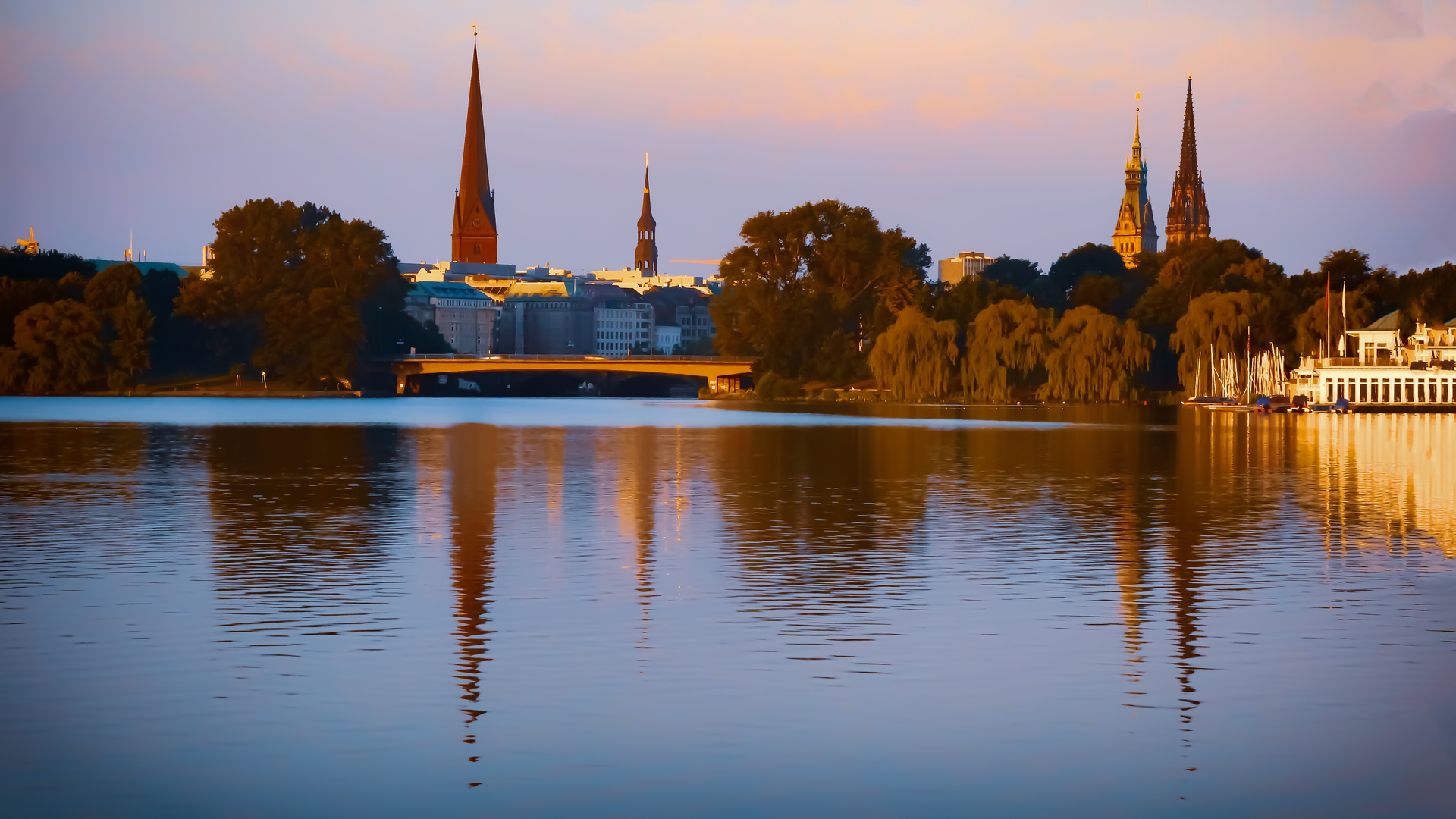 Morgens an der Aussenalster