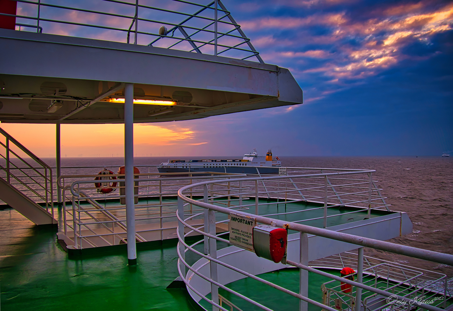 Morgens auf dem Achterdeck