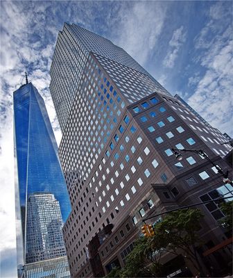 morgens auf dem Weg der Blick nach oben