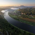 morgens auf der Bastei-Aussichtsplattform