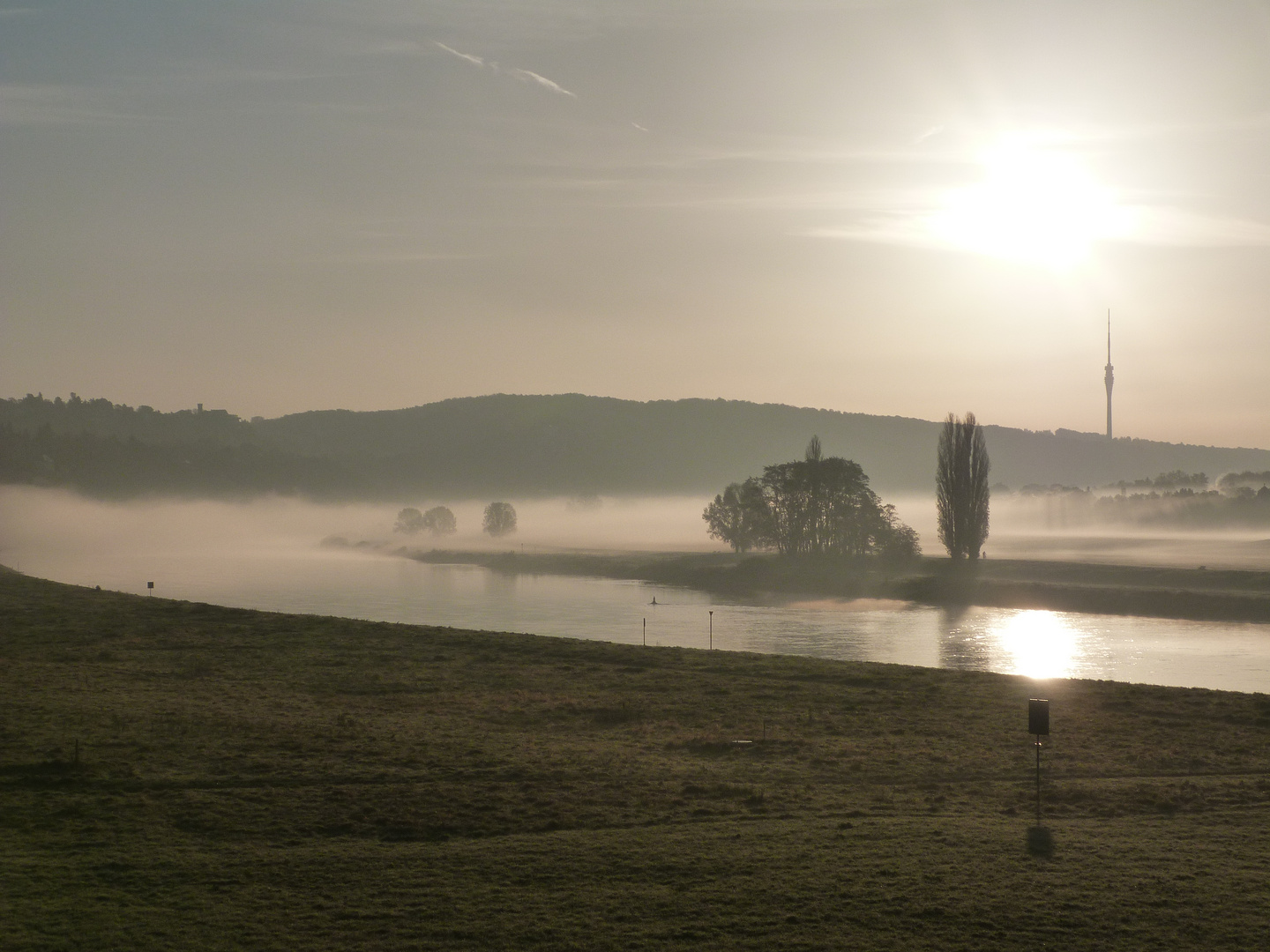 Morgens auf der Waldschlößchenbrücke